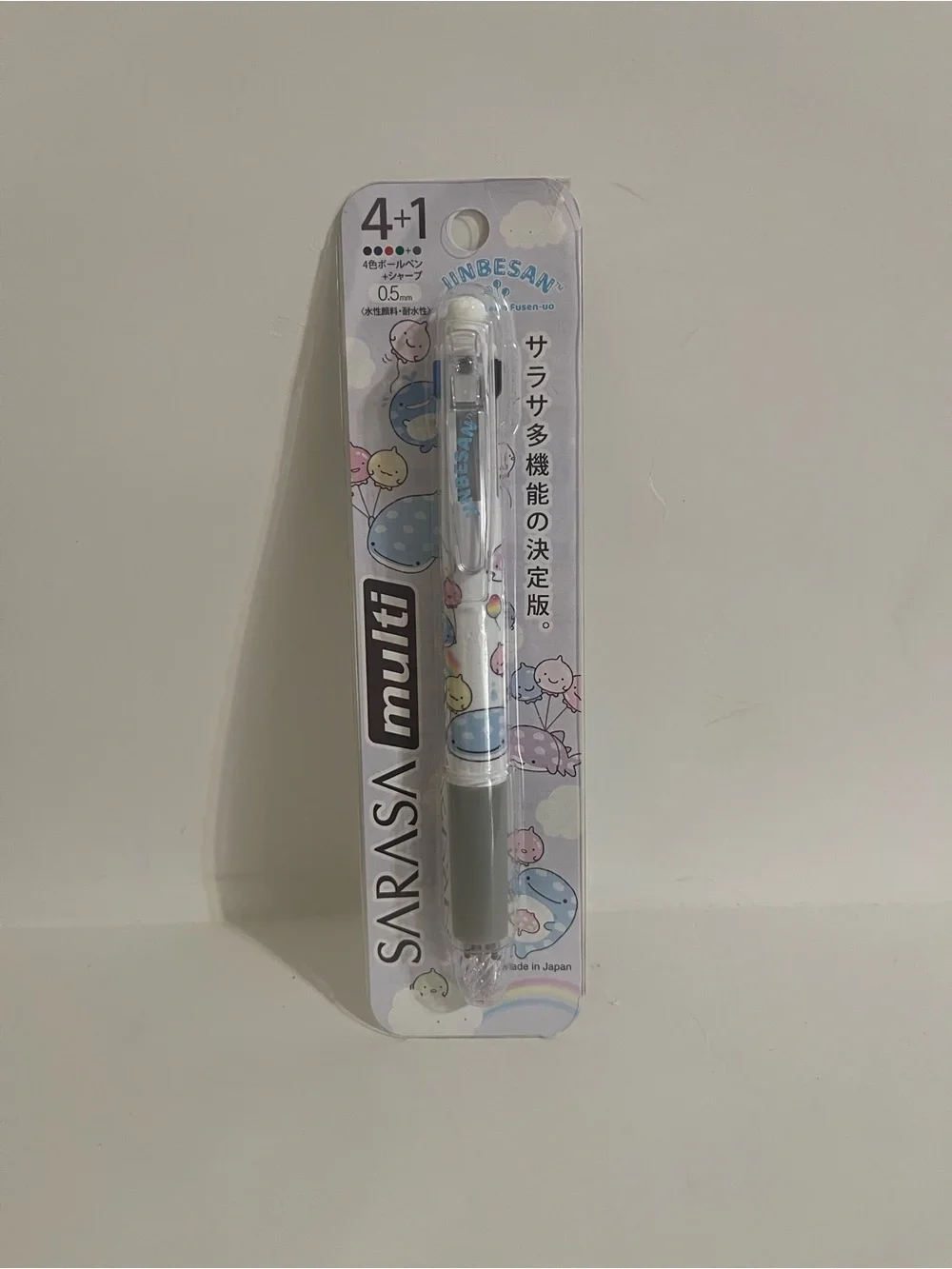 San-X Jinbesan Sarasa 4+1 Multicolor Pen and Mechanical Pencil